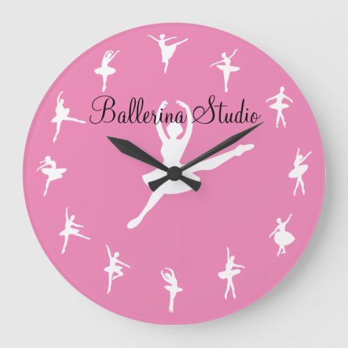 Ballerina Dance Class Theme Wall Large Clock