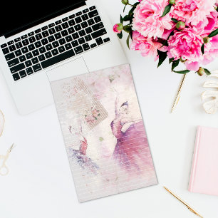 Ballerina Dance Duo Floral Lined Stationery