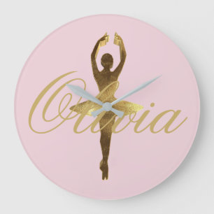 Ballerina Dance Elegant Pirouette Ballet Dancer Large Clock