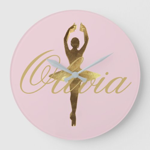 Ballerina Dance Elegant Pirouette Ballet Dancer Large Clock