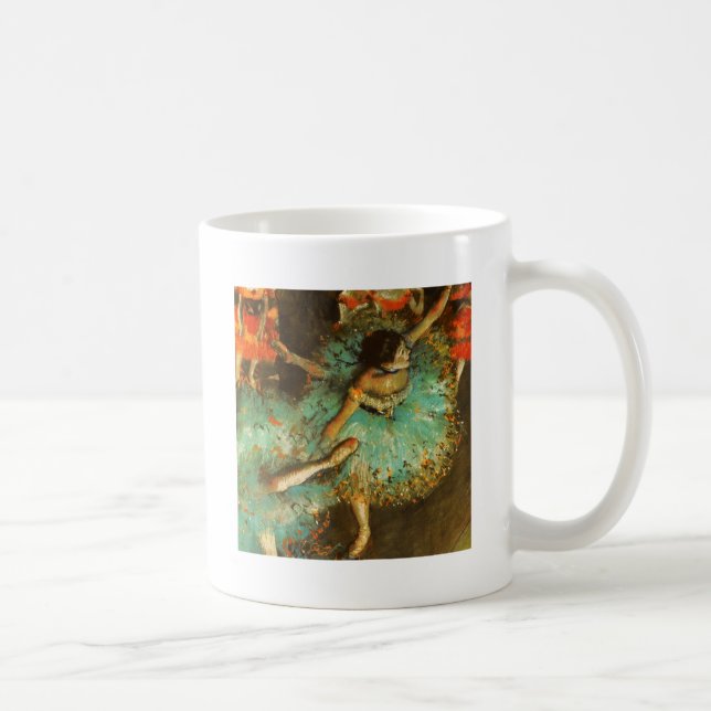 Ballerina Dance Green Dancer Edger Degas Painting Coffee Mug (Right)