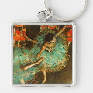 Ballerina Dance Green Dancer Edger Degas Painting Keychain
