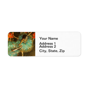 Ballerina Dance Green Dancer Edger Degas Painting Label