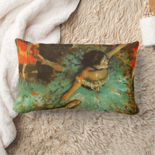 Ballerina Dance Green Dancer Edger Degas Painting Lumbar Pillow