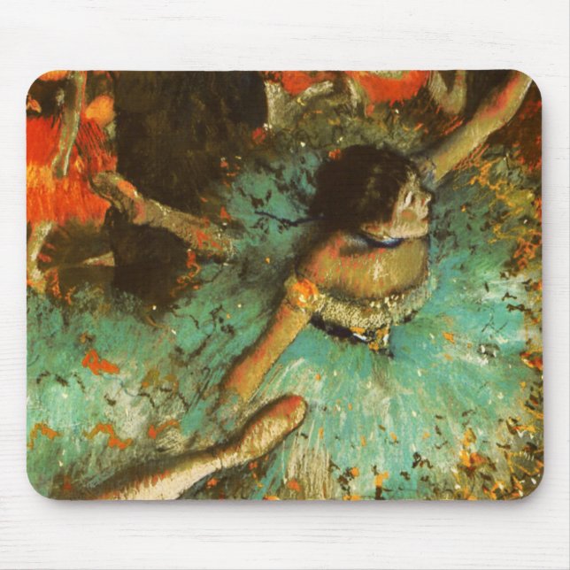 Ballerina Dance Green Dancer Edger Degas Painting Mouse Pad (Front)