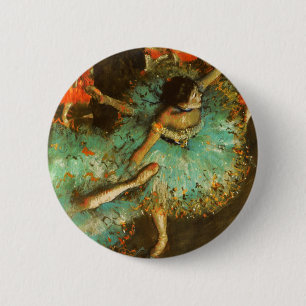 Ballerina Dance Green Dancer Edger Degas Painting Pinback Button