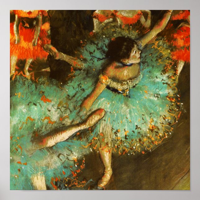 Ballerina Dance Green Dancer Edger Degas Painting Poster (Front)