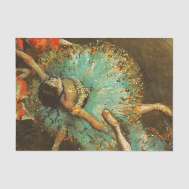 Ballerina Dance Green Dancer Edger Degas Painting Tissue Paper (Front)