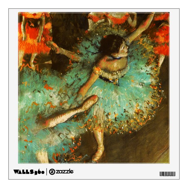 Ballerina Dance Green Dancer Edger Degas Painting Wall Decal (Front)