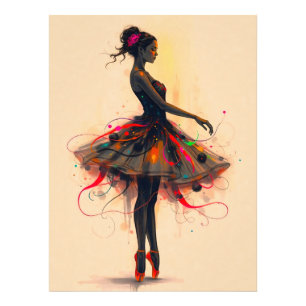 Ballerina dance in color explosion photo print
