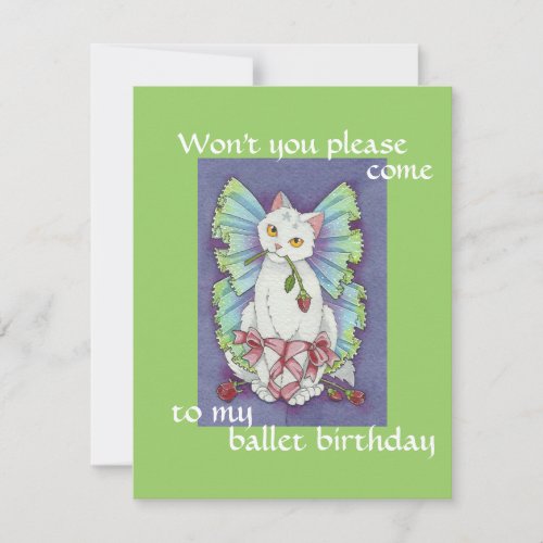 Ballerina Dance Kitty Cat Cute Birthday Card