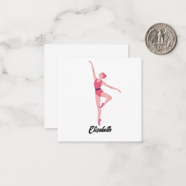 Ballerina Dance Note Card – Personalized Ballet (Front/Back In Situ)