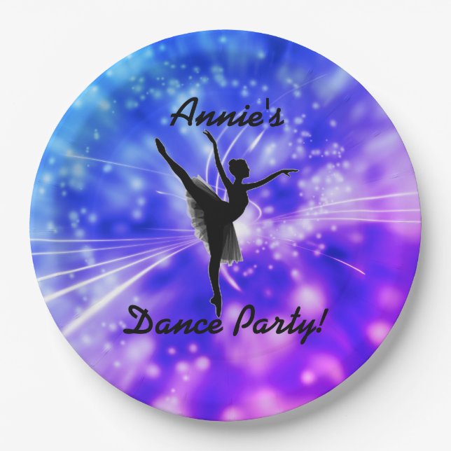 Ballerina Dance Party Paper Plates (Front)