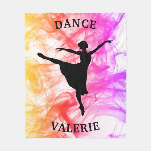 Ballerina Dance Pastel Watercolor Fleece Blanket