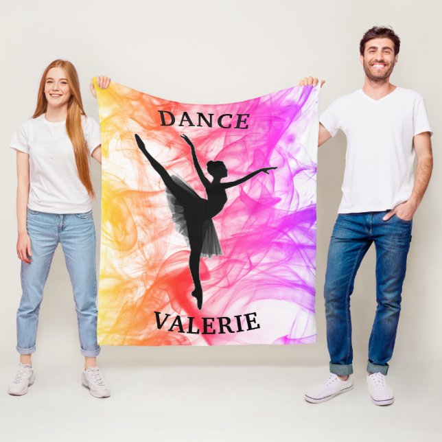 Ballerina Dance Pastel Watercolor Fleece Blanket (In Situ)
