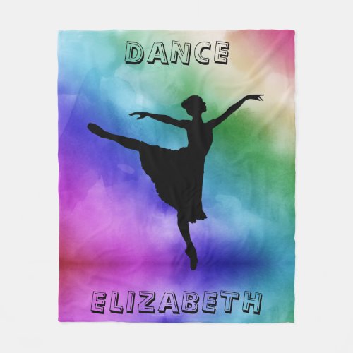 Ballerina Dance Pastel Watercolor Fleece Blanket