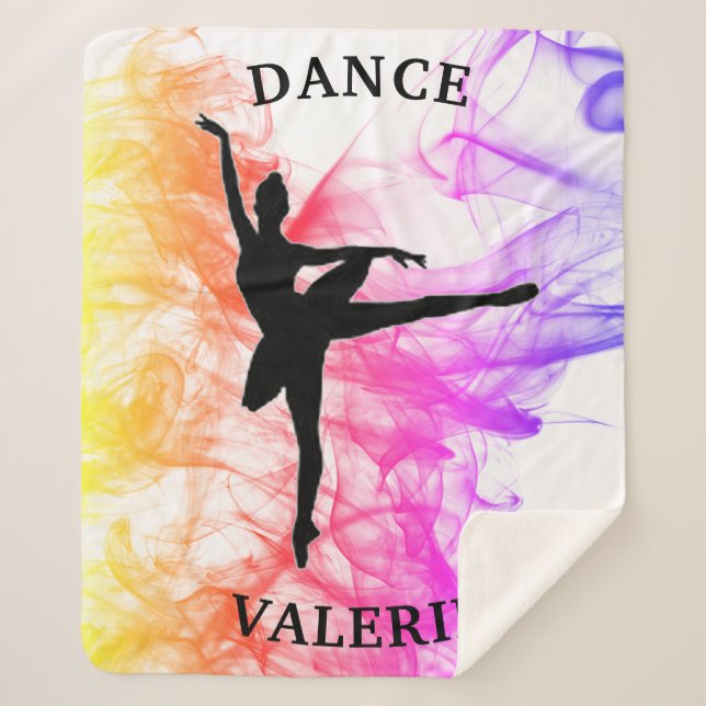Ballerina Dance Pastel Watercolor Sherpa Blanket (Front)
