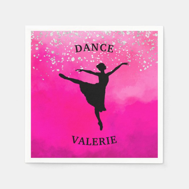 Ballerina Dance Pink Ombre Sparkle     Napkins (Front)