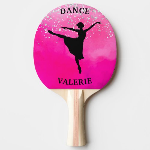 Ballerina Dance Pink Ombre Sparkle    Ping Pong Paddle