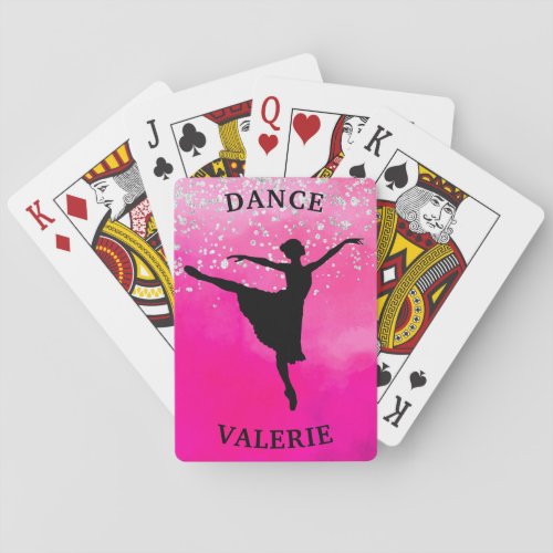 Ballerina Dance Pink Ombre Sparkle    Poker Cards