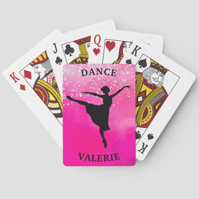 Ballerina Dance Pink Ombre Sparkle    Poker Cards (Back)