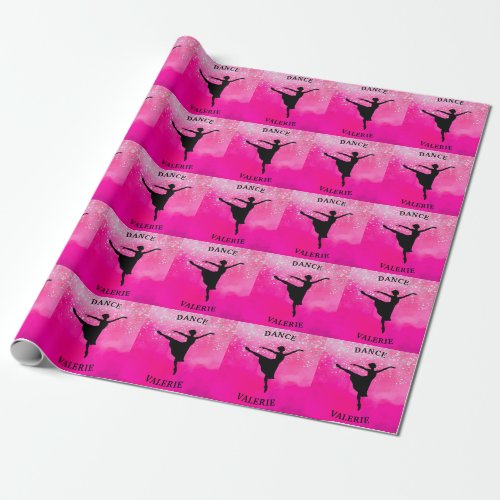 Ballerina Dance Pink Ombre Sparkle   Wrapping Paper