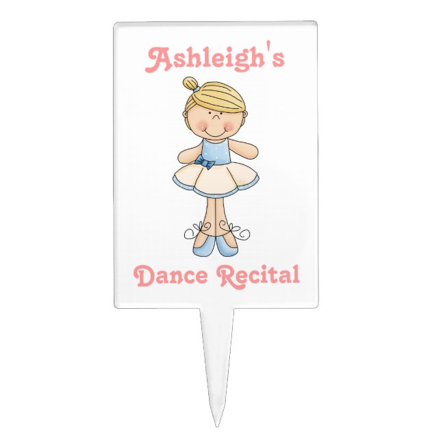 Ballerina-Dance Recital-(Personalize Name) Cake Topper (Front)