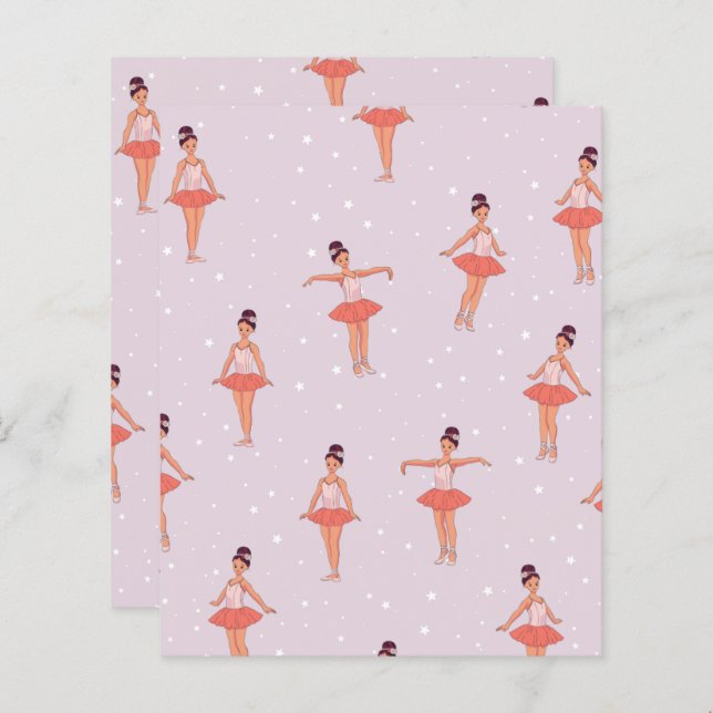 Ballerina Dance Scrapbook Paper  (Front/Back)