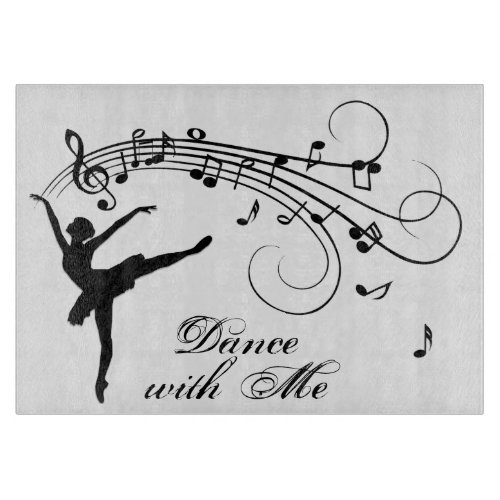 Ballerina Dance with Me Music Glass Cutting Board