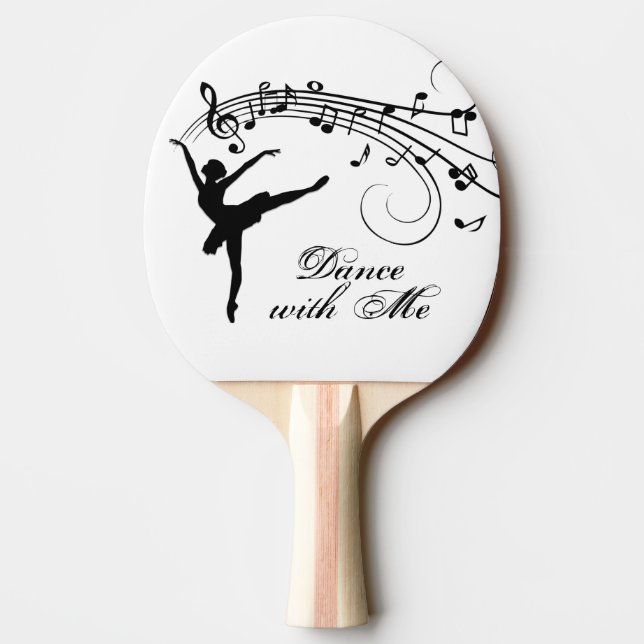 Ballerina Dance with Me Music Note Ping Pong Paddle (Back)