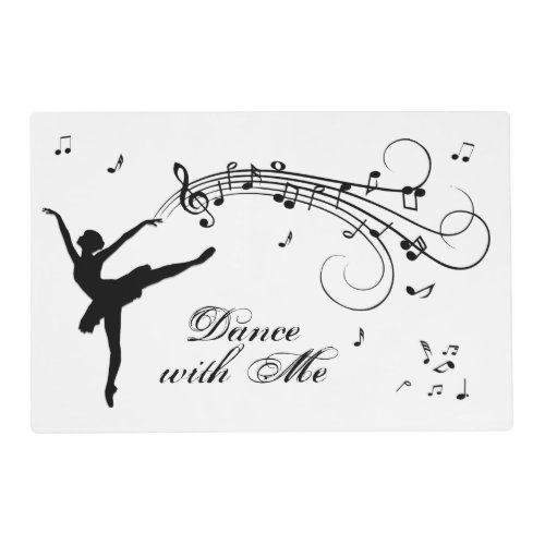 Ballerina Dance with Me Music Note Placemat