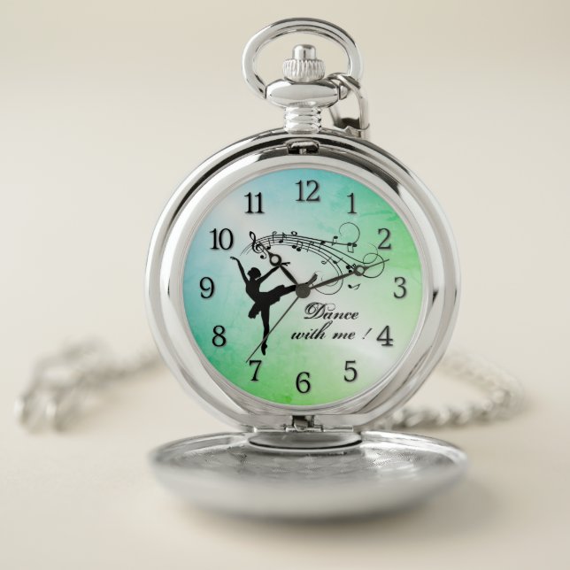 Ballerina Dance with Me  Personalized w Numbers Pocket Watch (Inside)