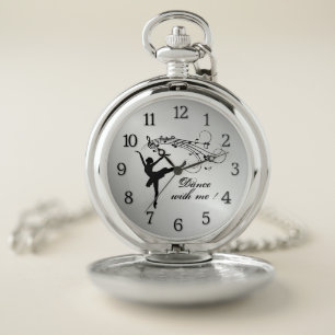 Ballerina Dance with Me  Personalized w Numbers Pocket Watch