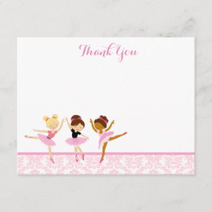 Ballerina Dancer Birthday Thank You Notes