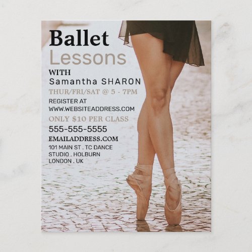 Ballerina Dancer Dance Lesson Advertising Flyer