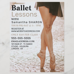 Ballerina Dancer, Dance Lesson Advertising Flyer
