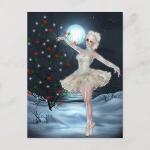 Ballerina Dancer Girl :: Christmas Postcard