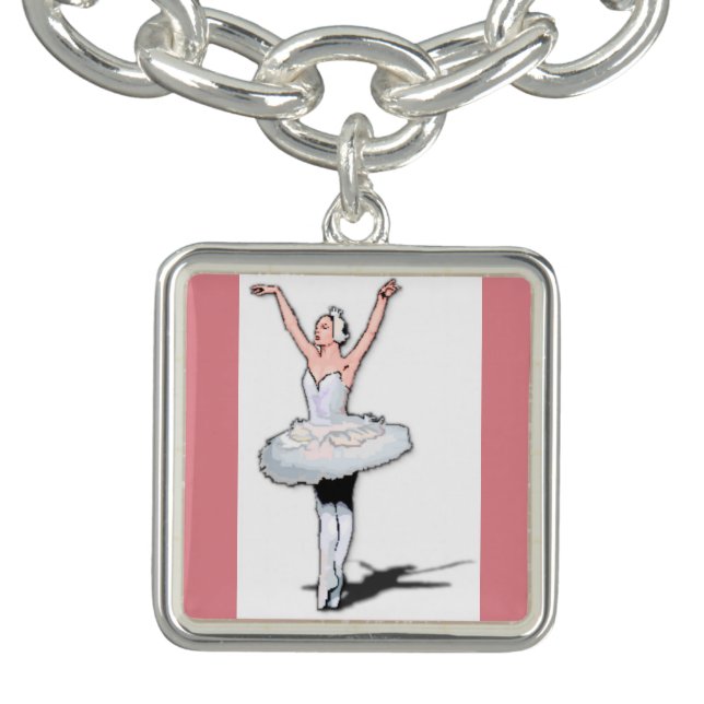 Ballerina Dancer Girls Pink Ballet Dance  Charm Bracelet (Design)