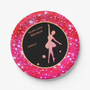 Ballerina Dancer "Happy Birthday" Paper Plates