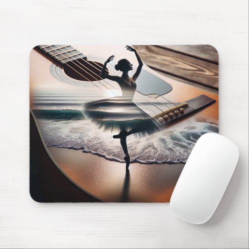 Ballerina Dancer In a Guitar Mouse Pad