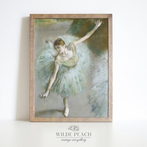 Ballerina Dancer in Green Vintage Ballet Painting  Poster