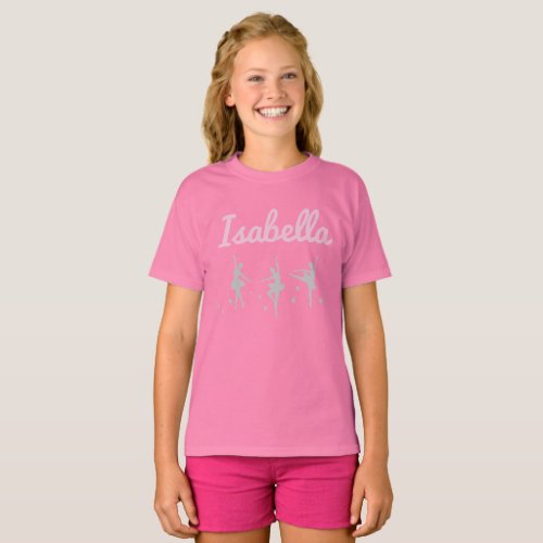 Ballerina Dancer Name Tshirt  Recital Birthday