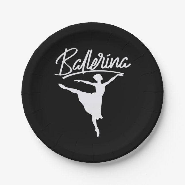Ballerina Dancer Paper Plates (Front)