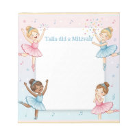 Ballerina Dancer Personalized Mitzvah Note Notepad
