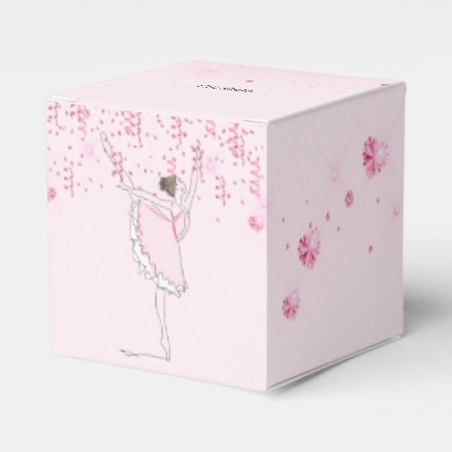 Ballerina dancer pink glitter hearts streamers  favor boxes