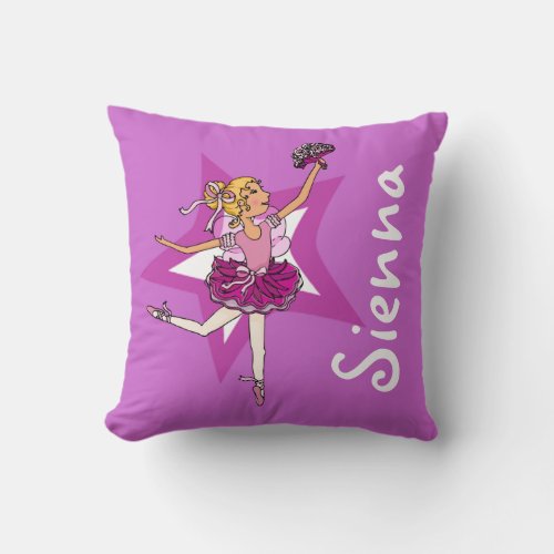 Ballerina dancer purple daughter name pillow