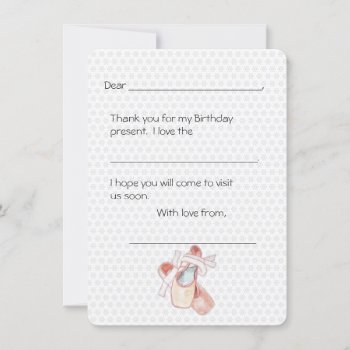 Ballerina Dancer Thank You Kids Note by holiday_store at Zazzle