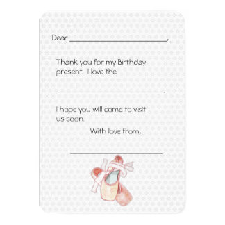 Ballerina Dancer Thank You Kids Note Card