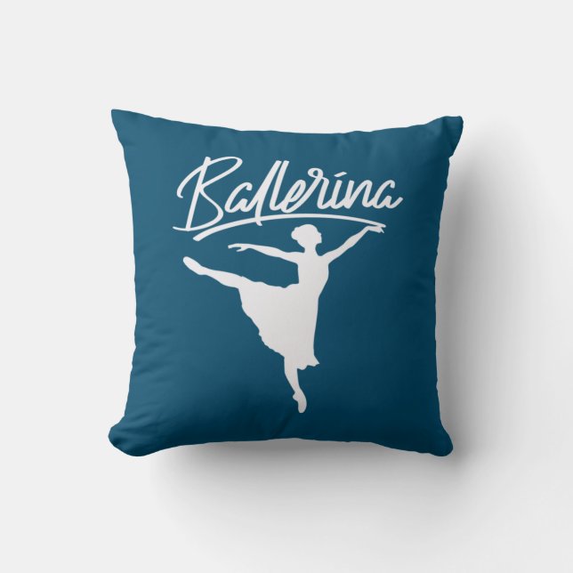 Ballerina Dancer Throw Pillow (Front)