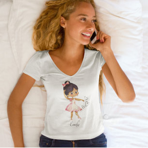 Ballerina Dancer Watercolor Theme T-Shirt